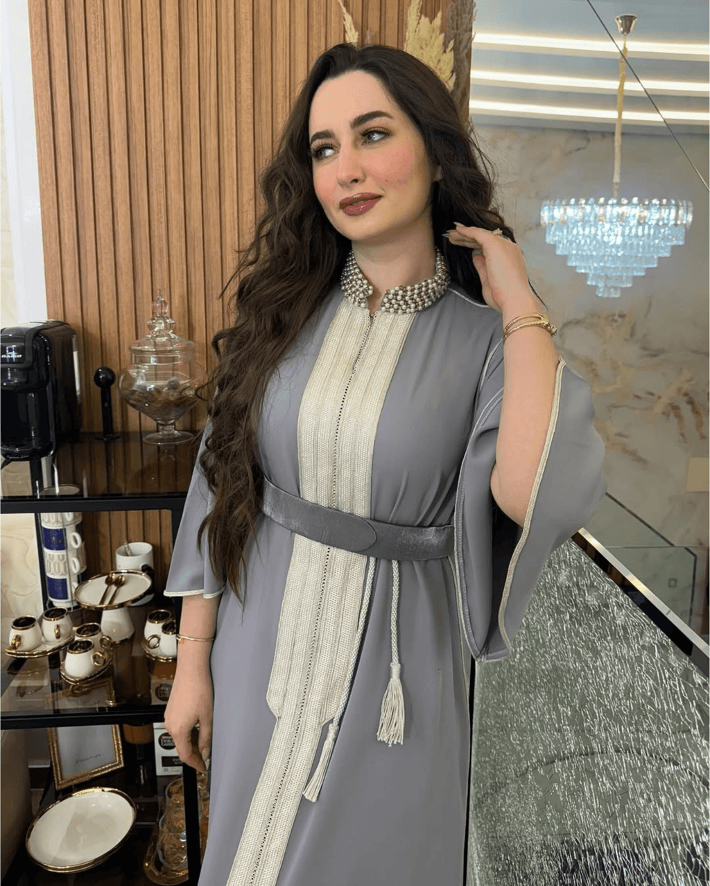 ENSEMBLE CAFTAN ORGANZA