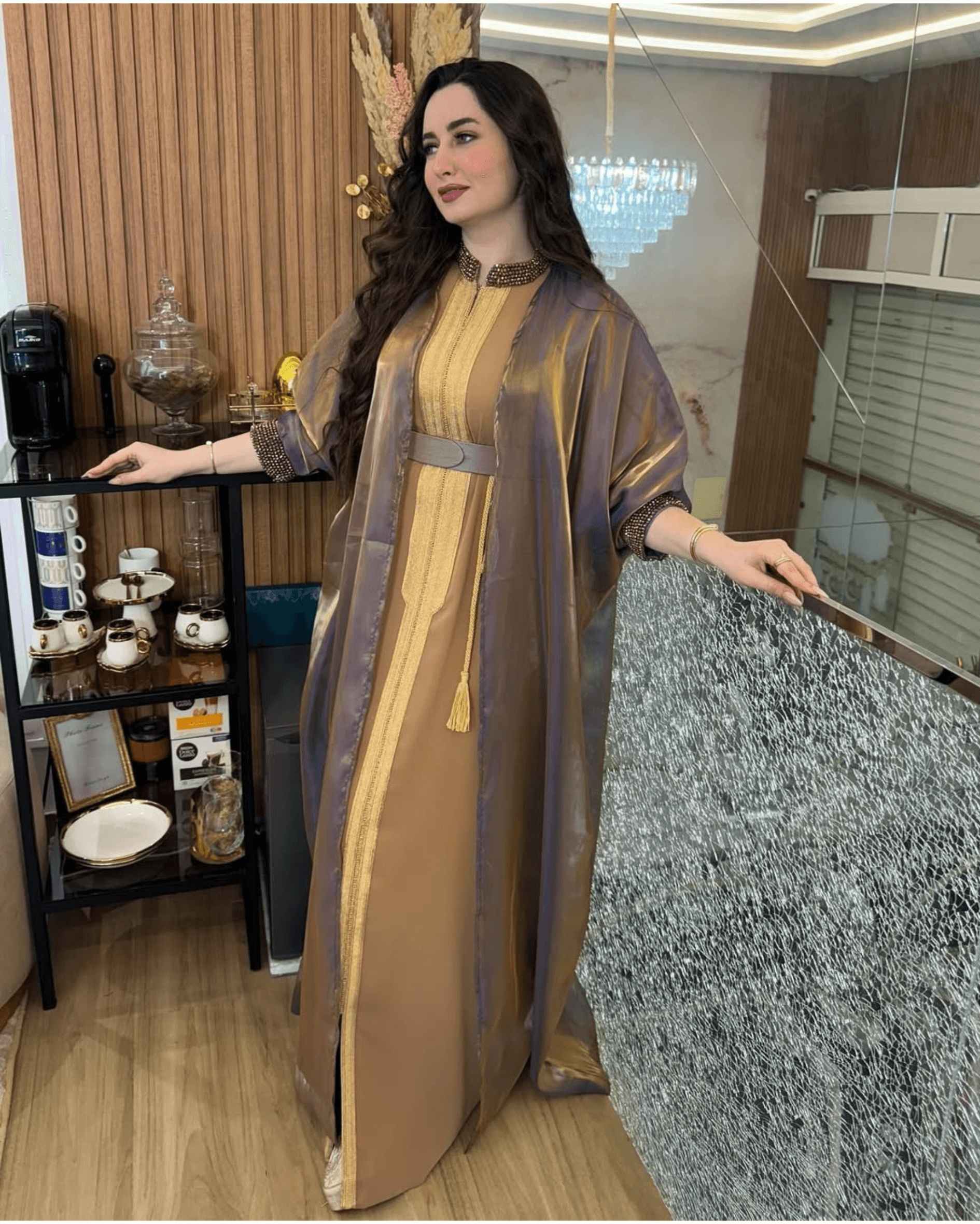 ENSEMBLE CAFTAN ORGANZA
